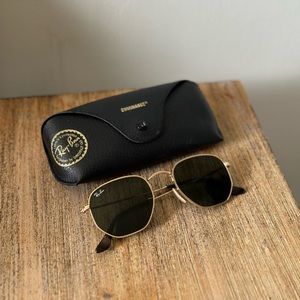 Ray-Ban Gold and Black Sunglasses
